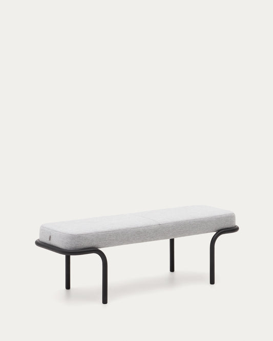 Panca Compo grigia e telaio in metallo nero 130 cm