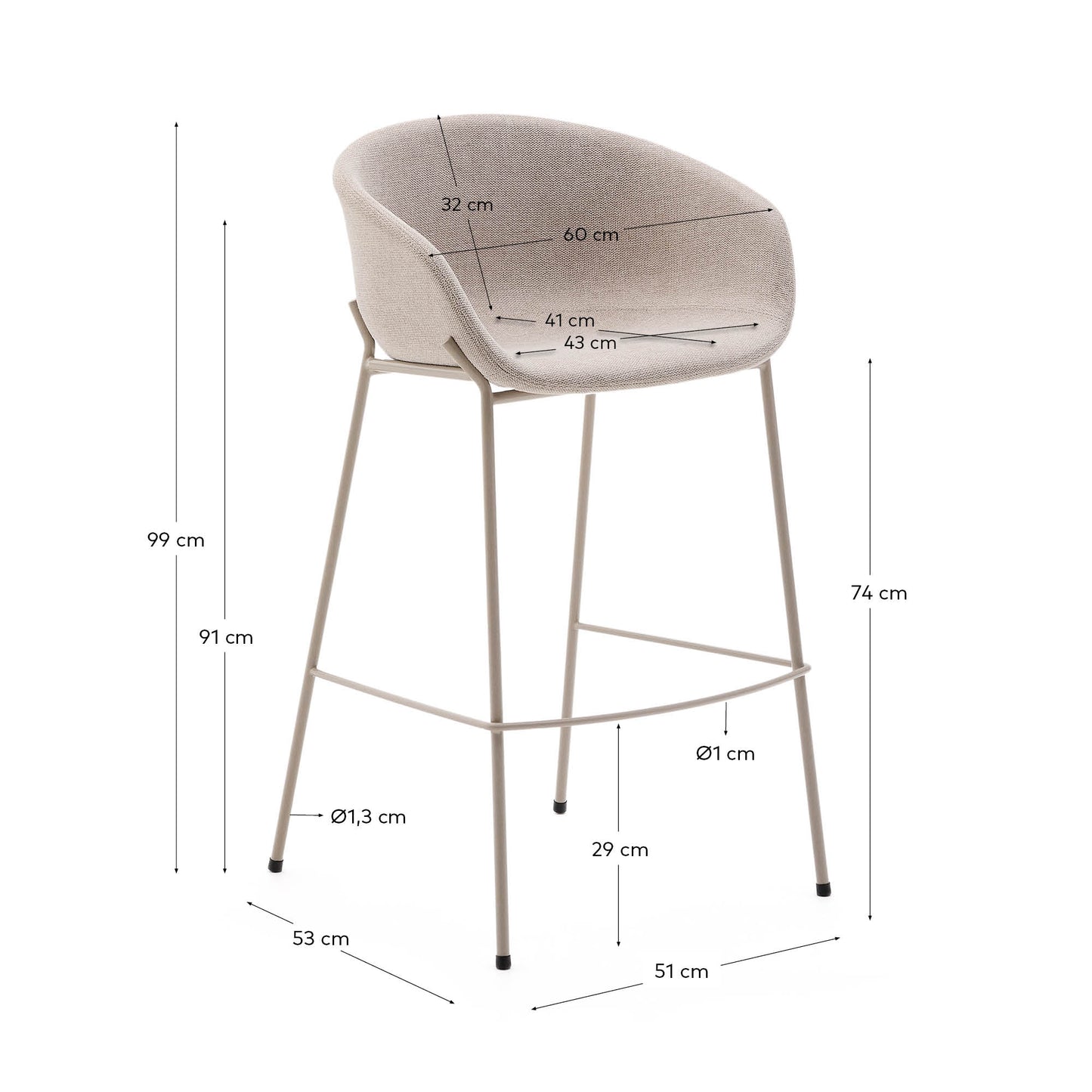 Sgabello Yvette 75