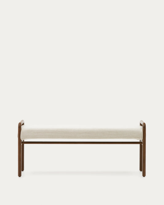Panca Macaret sfoderabile legno massiccio di rovere finitura in noce 120 cm