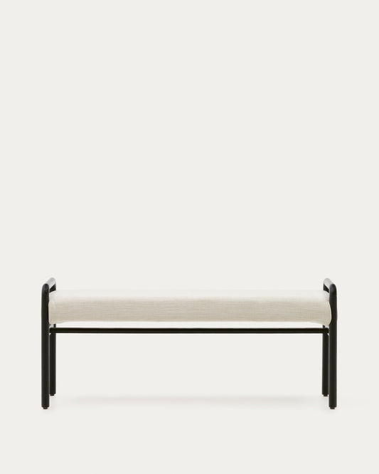 Panca Macaret sfoderabile legno massiccio di rovere finitura in nero 120 cm