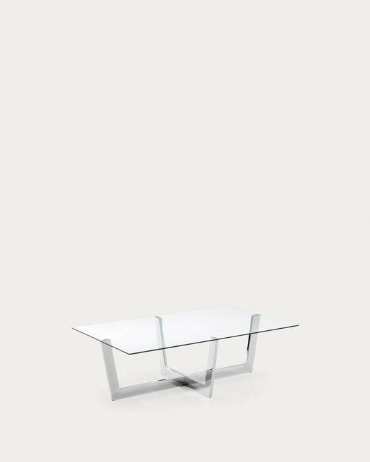 Tavolino Plam 120 x 70 cm vetro trasparente