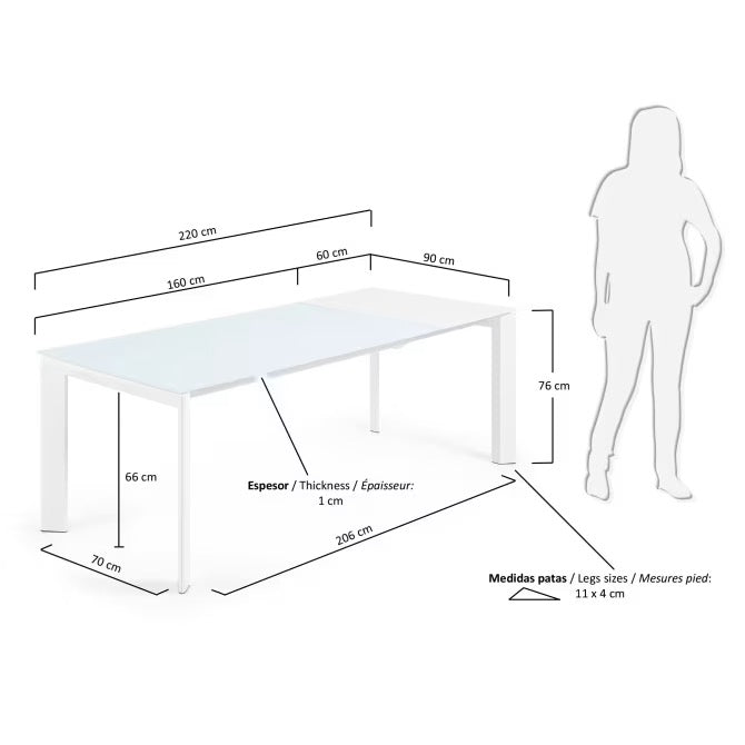 Tavolo Axis allungabile vetro 160