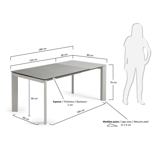 Tavolo Axis allungabile porcellanato 120