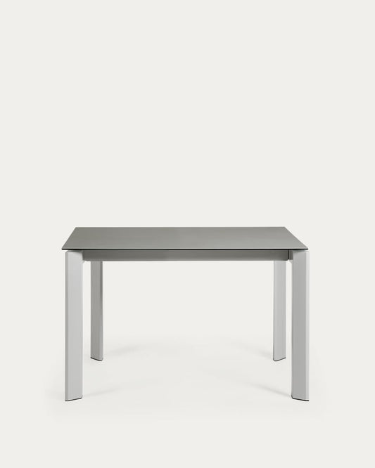 Tavolo allungabile Axis porcellanato Hydra Lead e gambe in acciaio grigio 120 (180) cm