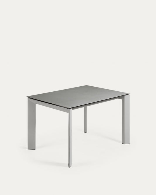 Tavolo allungabile Axis porcellanato Hydra Lead e gambe in acciaio grigio 120 (180) cm