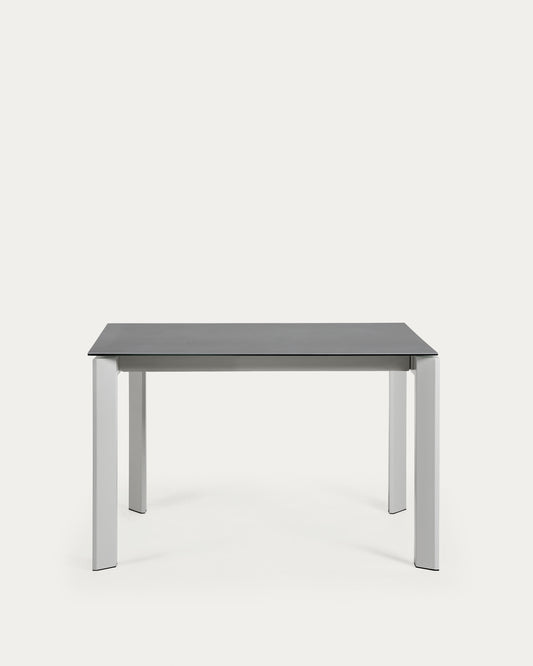 Tavolo allungabile Axis porcellanato Vulcano Roca gambe grigie acciaio grigie 120 (180)cm