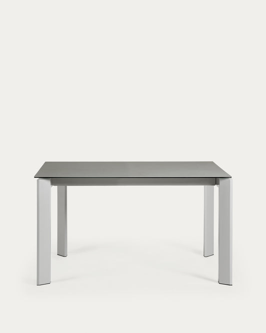 Tavolo allungabile Axis in porcellanato Hydra Lead e gambe acciaio grigio 140 (200) cm