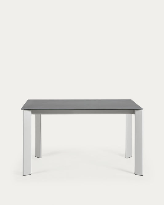 Tavolo allungabile Axis in porcellanato Vulcano Roca e grigio gambe 140 (200) cm