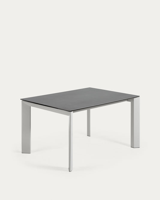 Tavolo allungabile Axis in porcellanato Vulcano Roca e grigio gambe 140 (200) cm