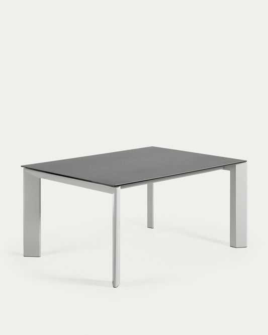 Tavolo allungabile Axis in porcellanato Vulcano Roca gambe grigie 160 (220) cm