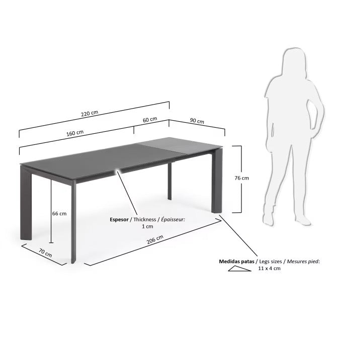 Tavolo Axis allungabile vetro 160