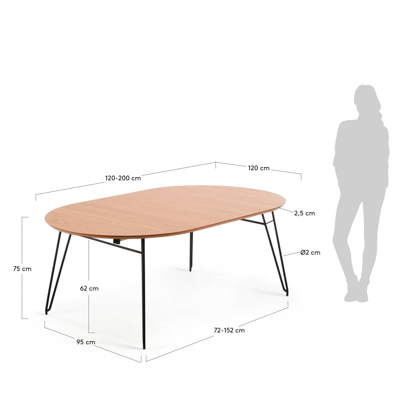 Tavolo allungabile Novac Ø 120 (200) cm