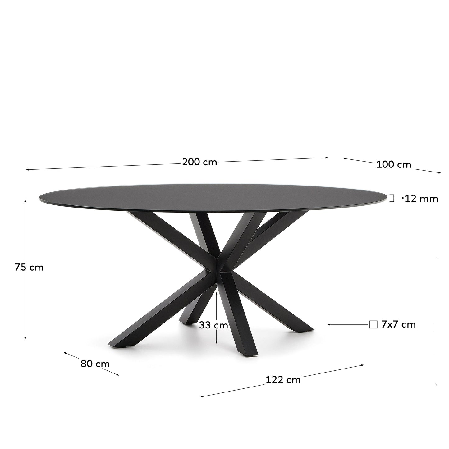 Tavolo Argo ovale 200x100