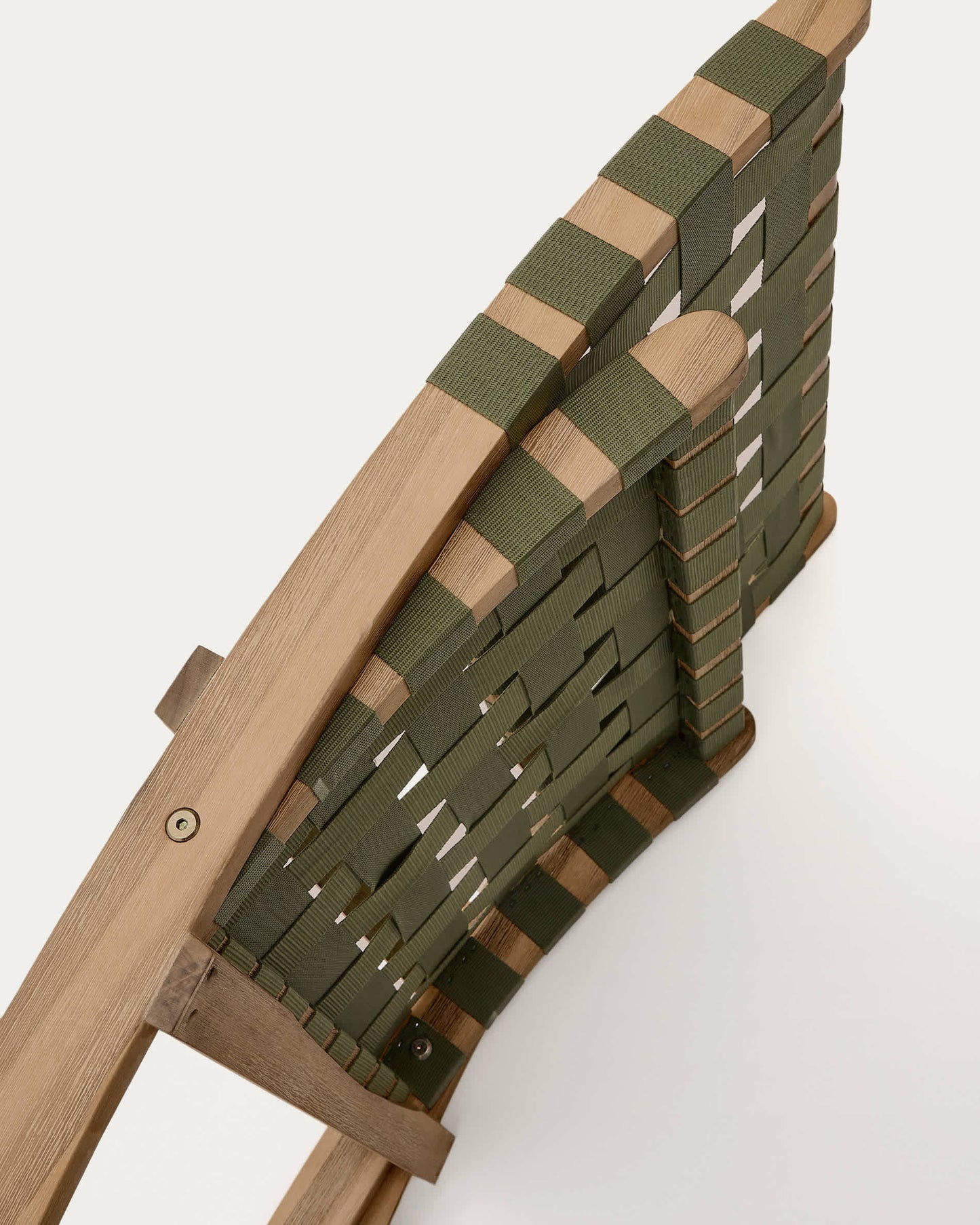 Sedia pieghevole Chabeli in legno massello di acacia e corda verde