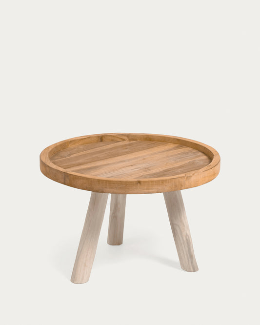 Tavolino Glenda in legno massello di teak Ø 55 cm