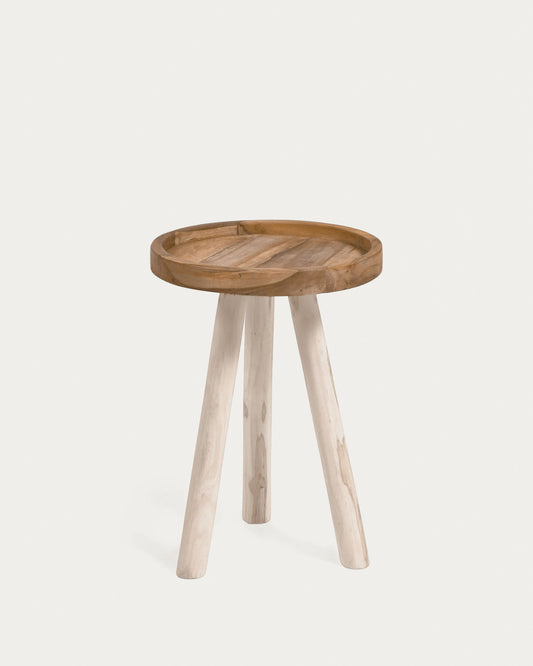 Tavolino Glenda in legno massello di teak Ø 35 cm