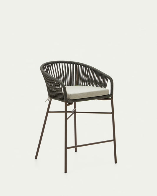 Sgabello Yanet in corda verde altezza 65 cm