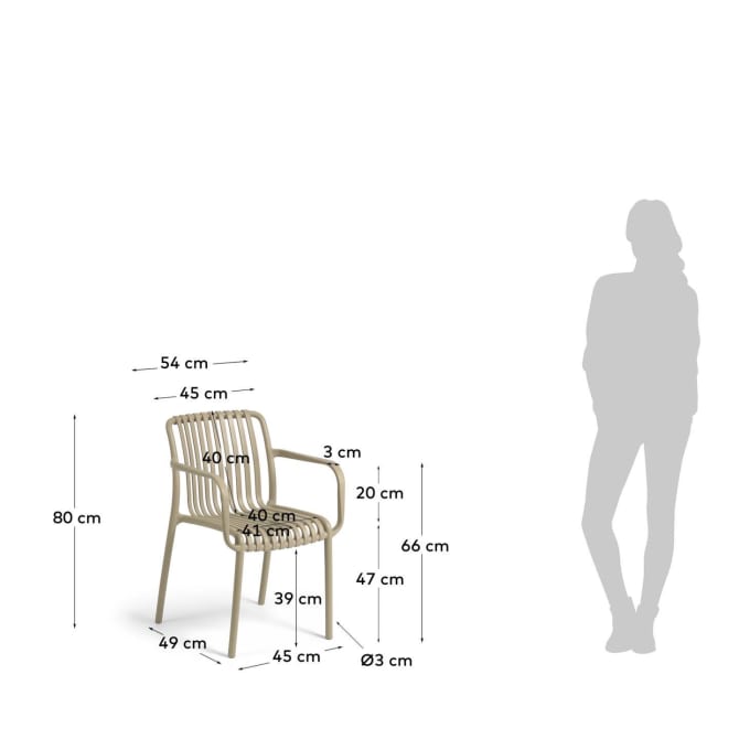 Sedia da esterno Isabellini beige