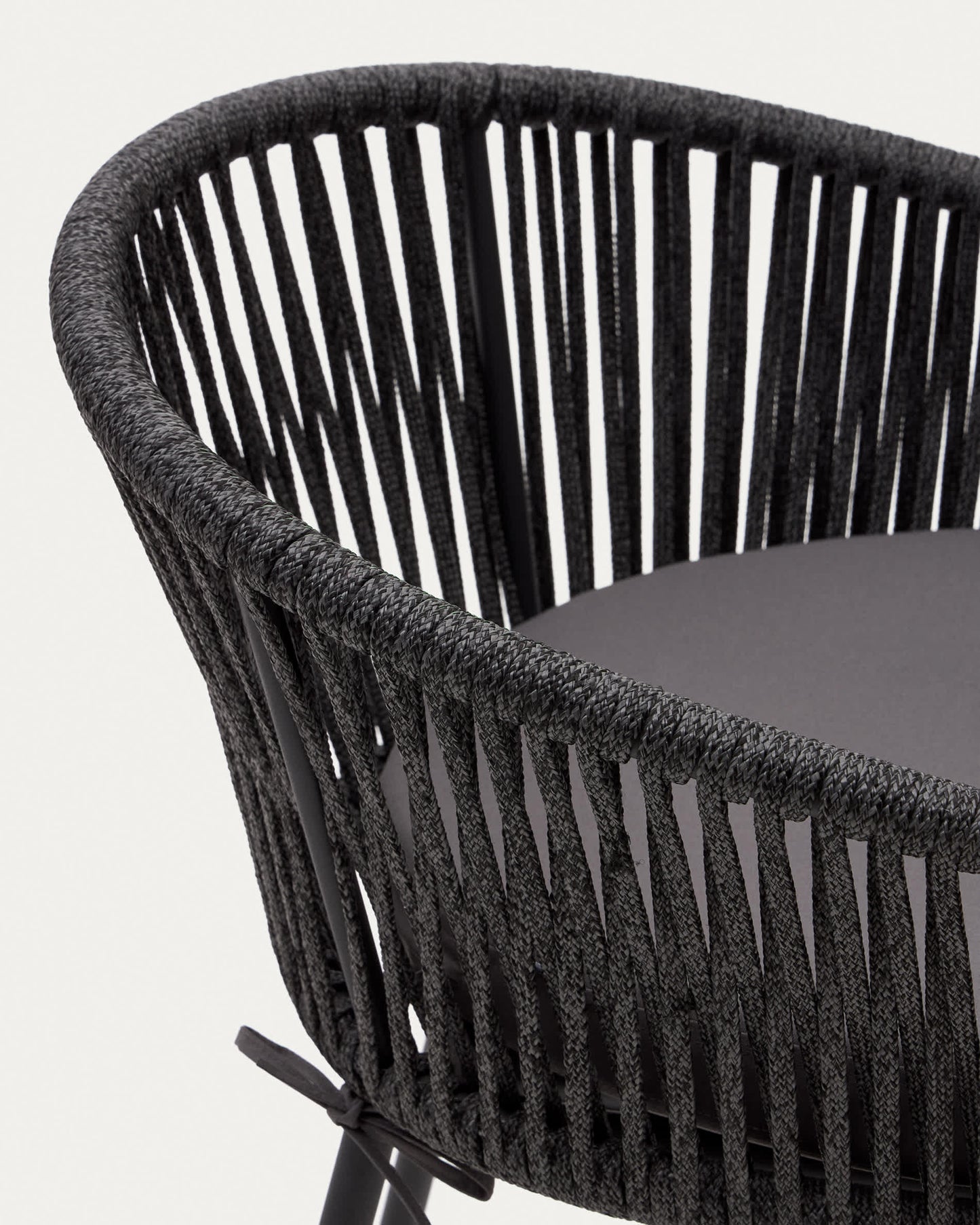Sgabello Yanet in corda nera altezza 65 cm