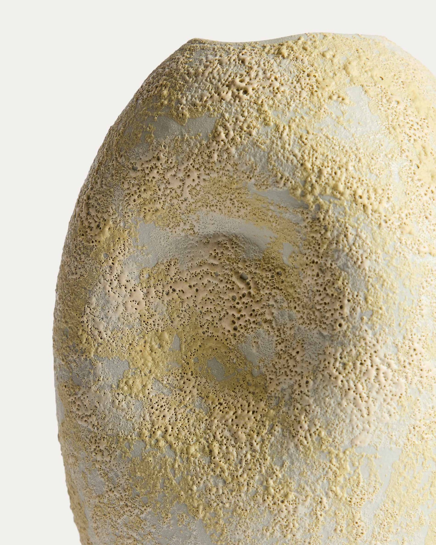 Vaso Medira in ceramica ecrù e gialla 32,5 cm