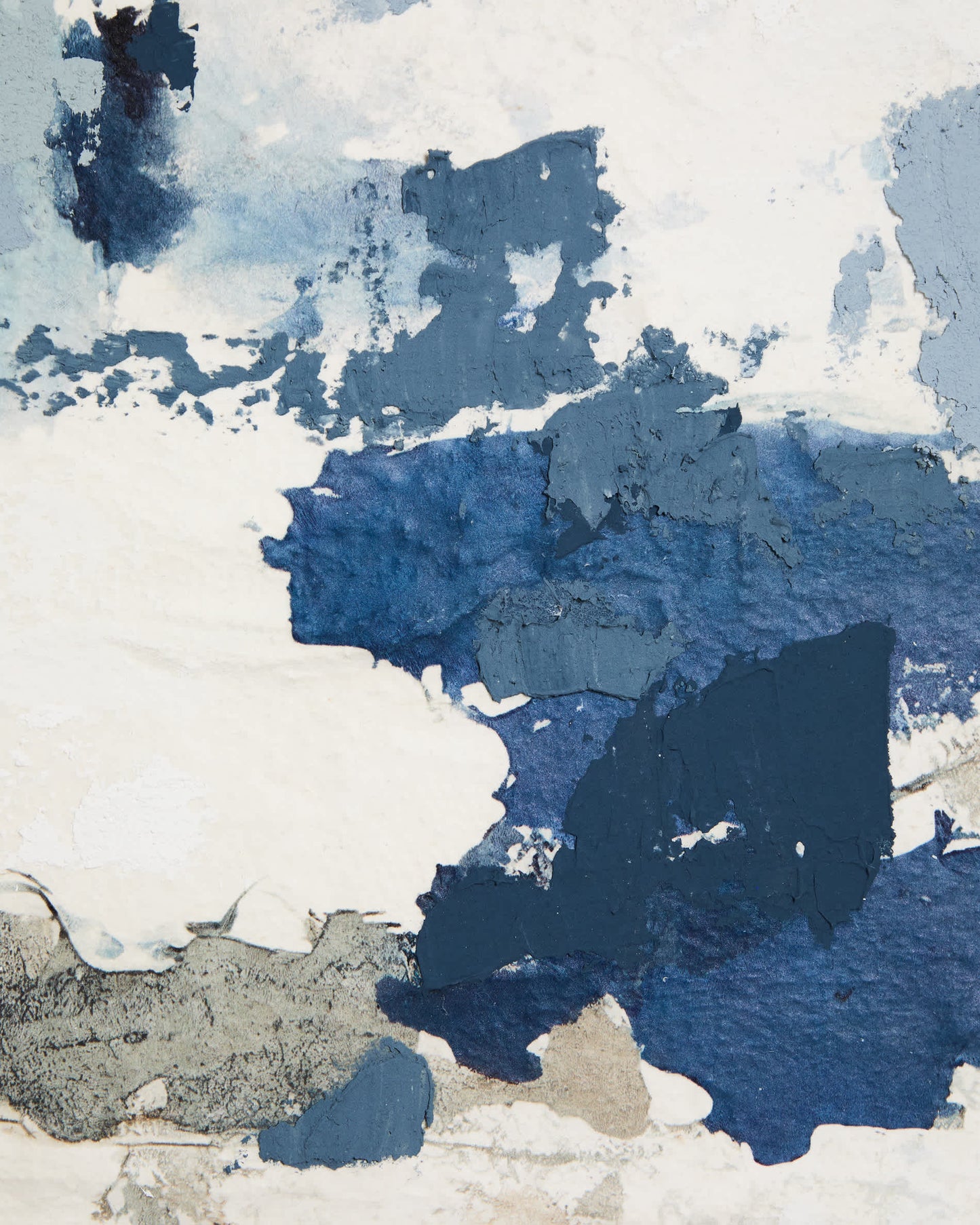Quadro astratto Erale grigio e blu dipinto a mano (60 x 90 cm)