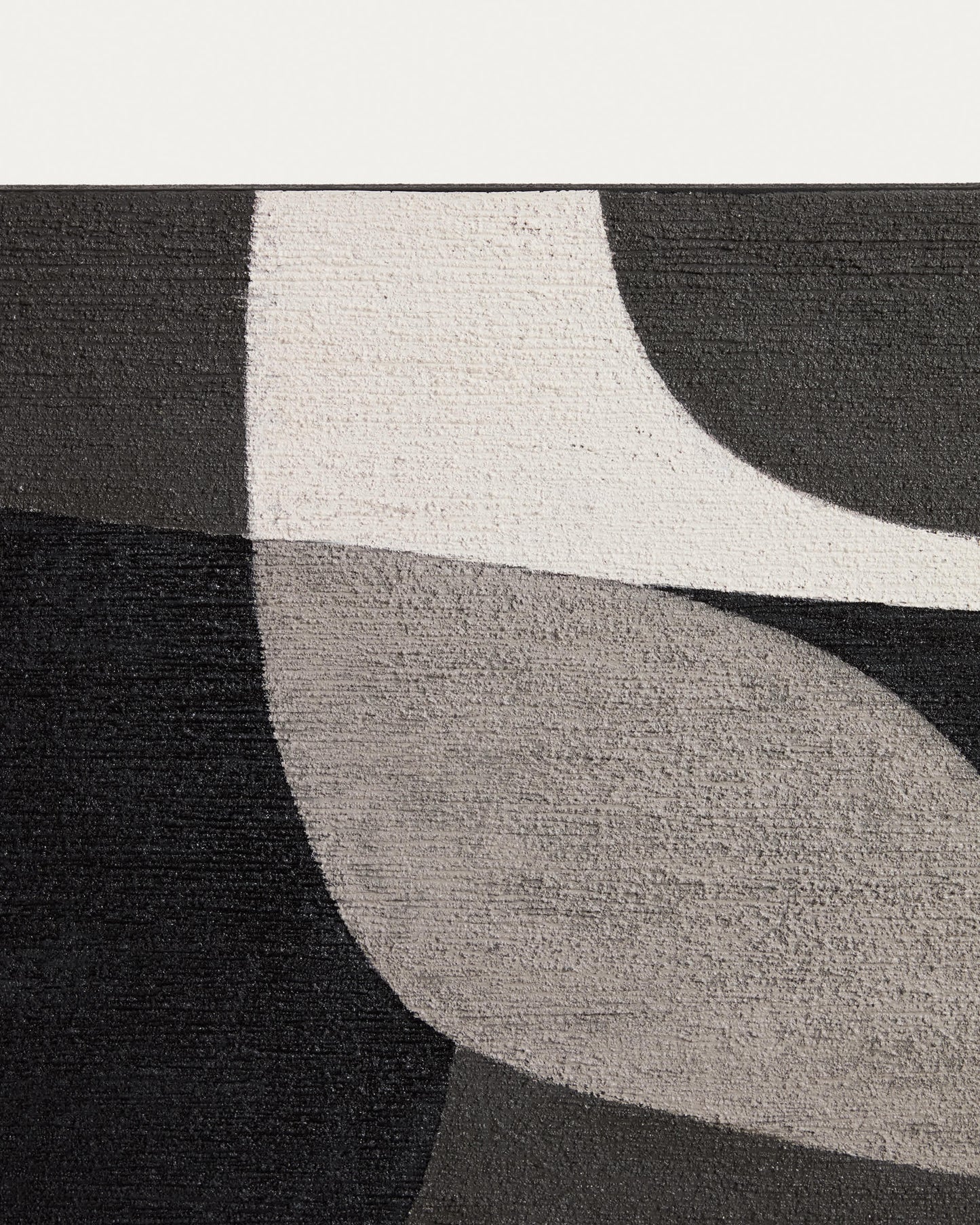 Quadro astratto Onure in bianco e nero (45 x 180 cm)