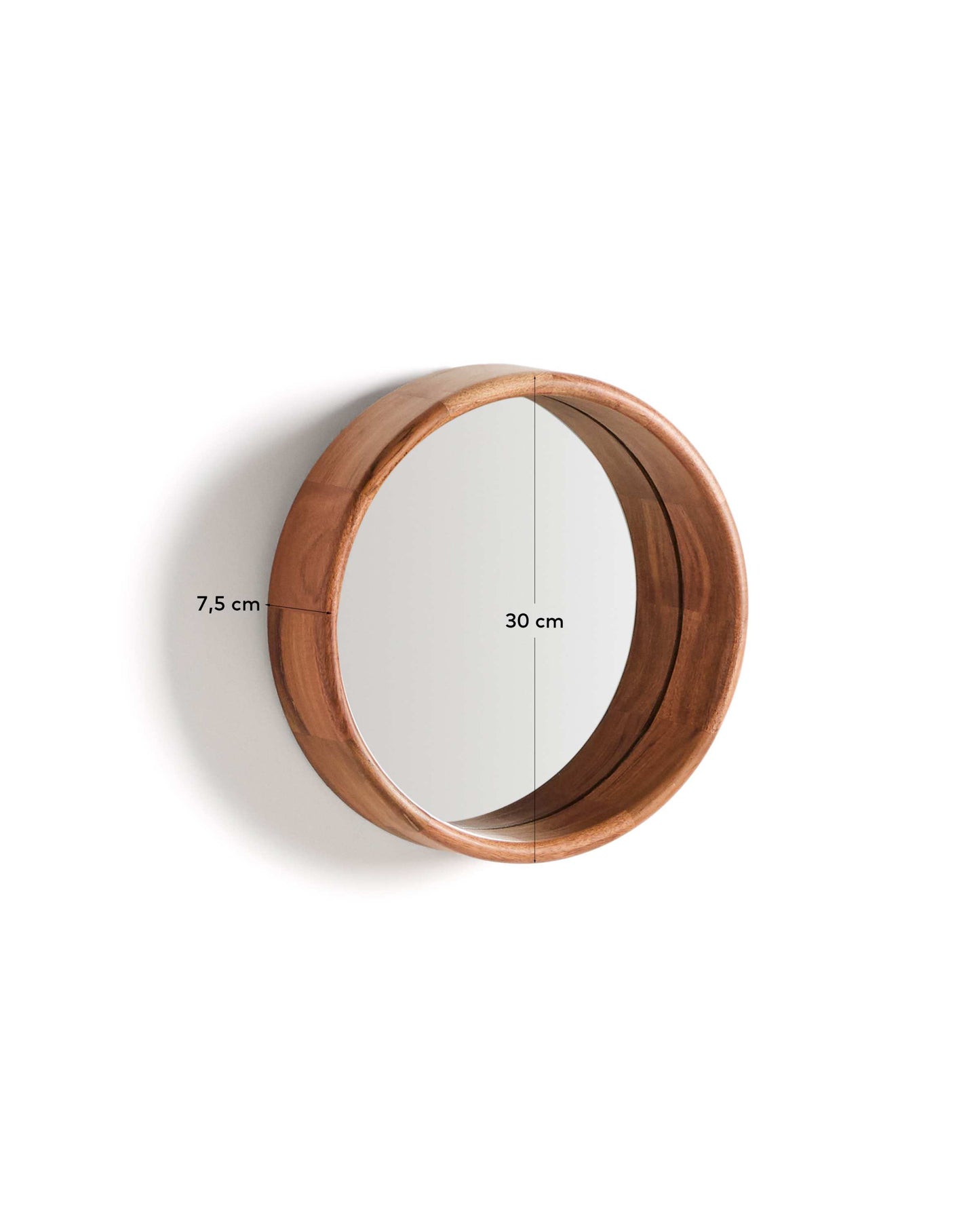 Specchio Berale in legno di acacia Ø 30,5 cm