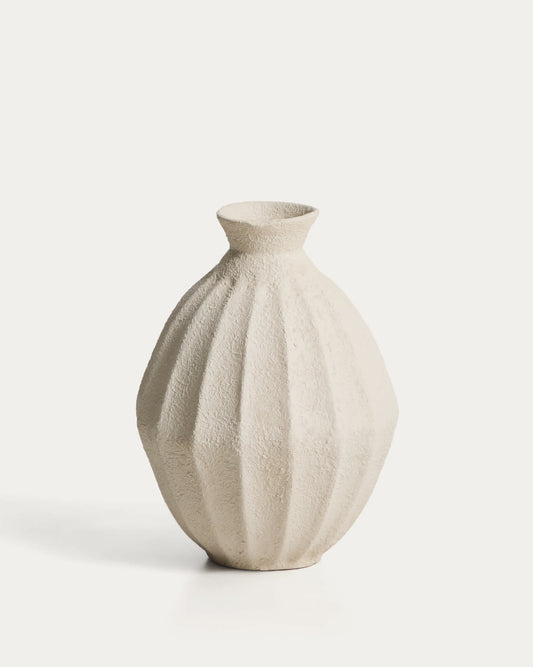 Vaso Arquena in cartapesta beige 46 cm