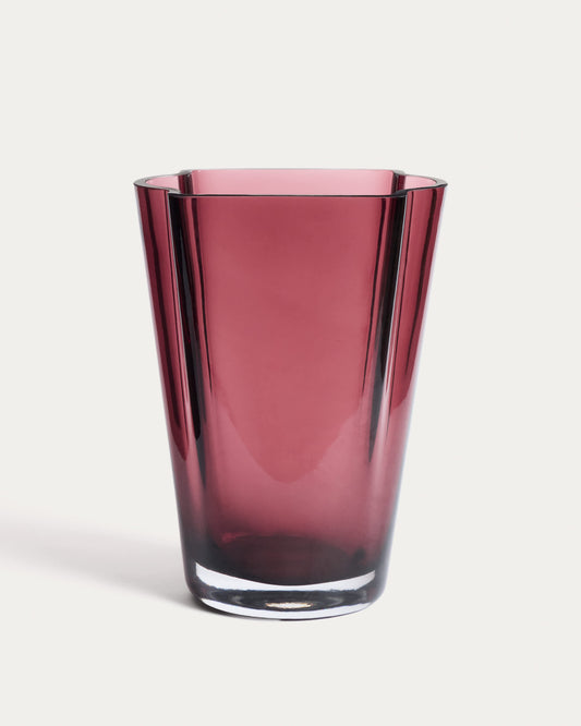Vaso Uconi in vetro bordeaux 35 cm
