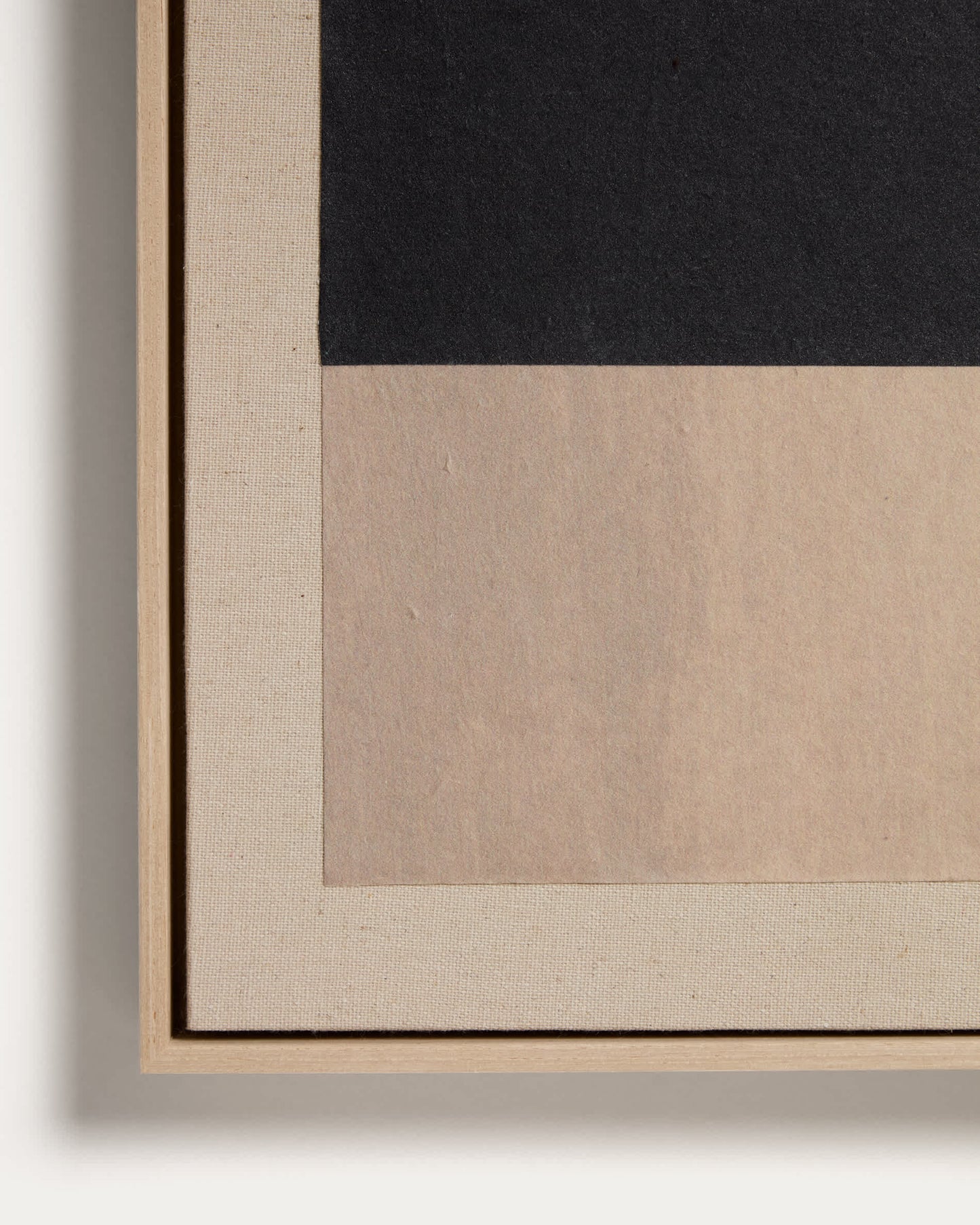 Quadro astratto Varo in carta e lino beige, 50 x 70 cm