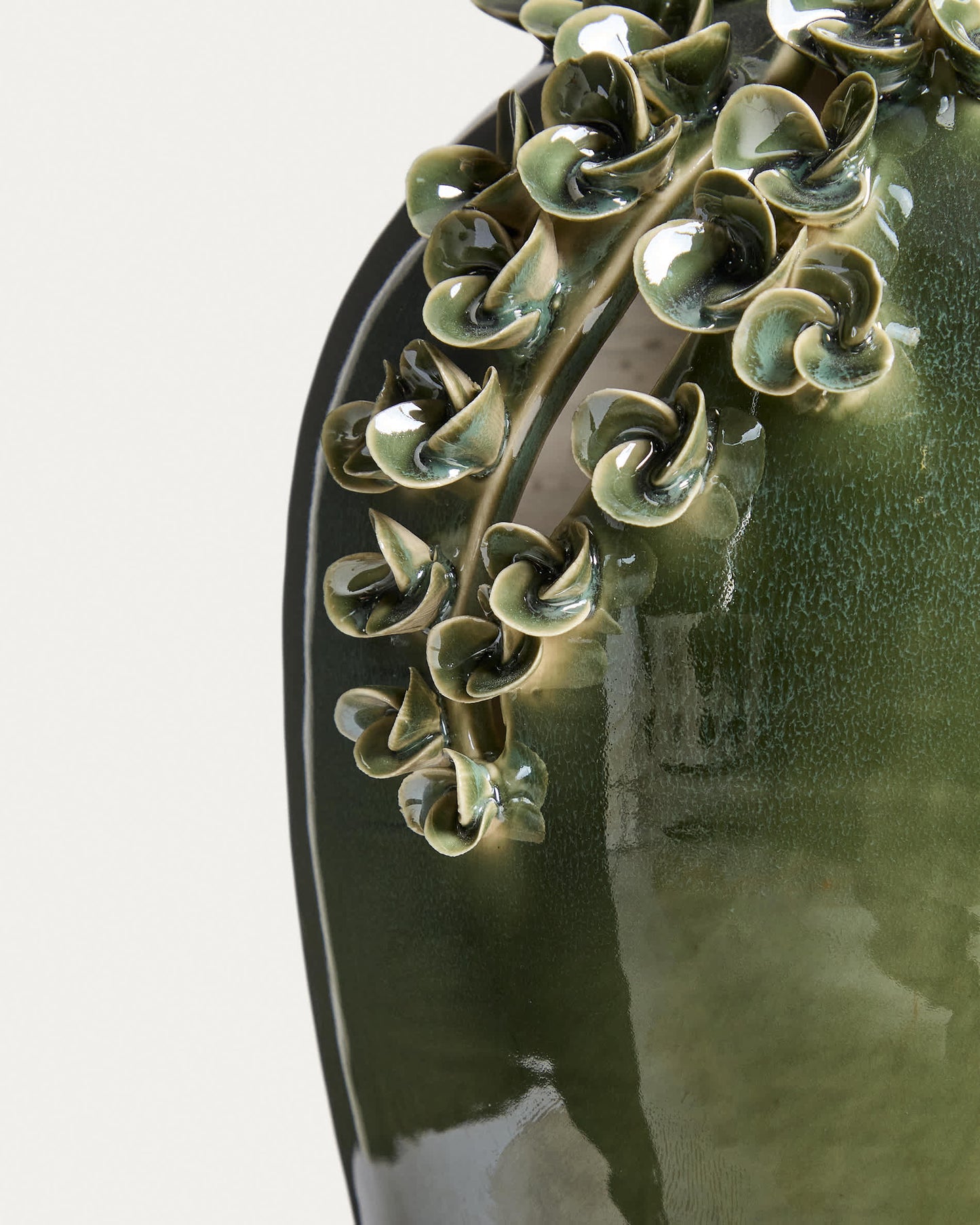 Vaso Ederia in ceramica verde oliva 33 cm