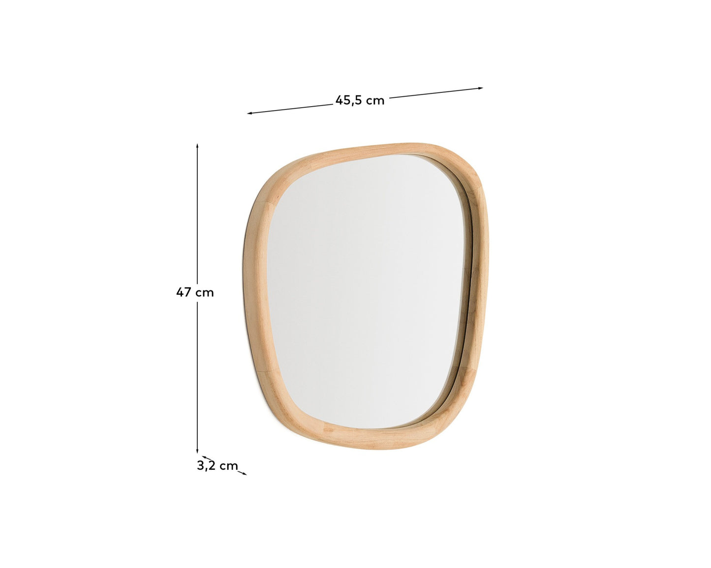 Specchio Alura in legno di teak 45,5 x 47 cm