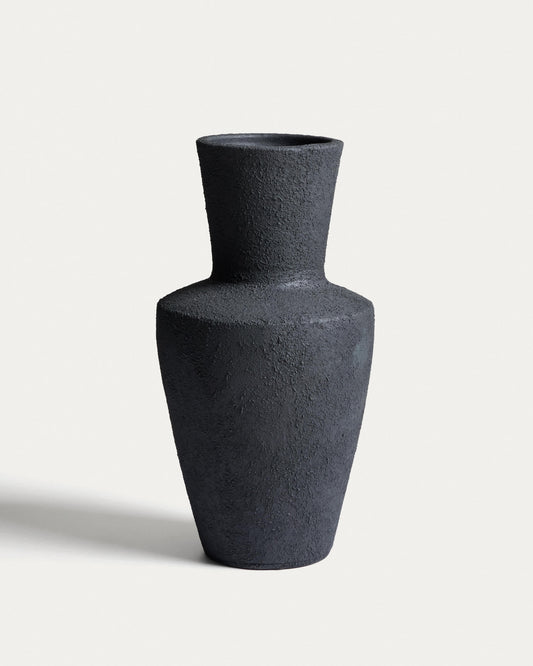 Vaso Nerun in terracotta nera 46 cm