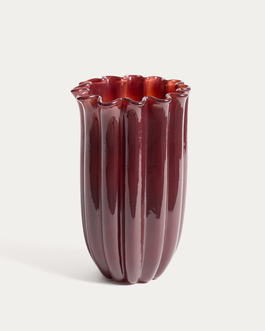 Vaso Cerine in vetro bordeaux 25 cm
