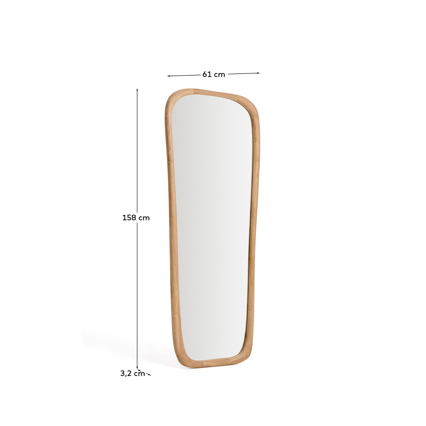 Specchio Alura in legno di teak 158 x 61 cm