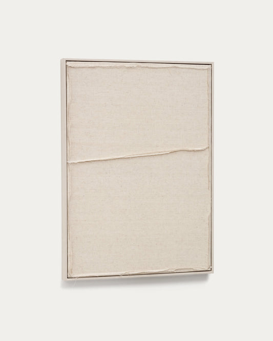 Quadro Maha bianco con linea orizzontale 52 x 72 cm