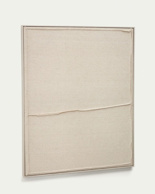 Quadro Maha bianco con linea orizzontale 82 x 102 cm