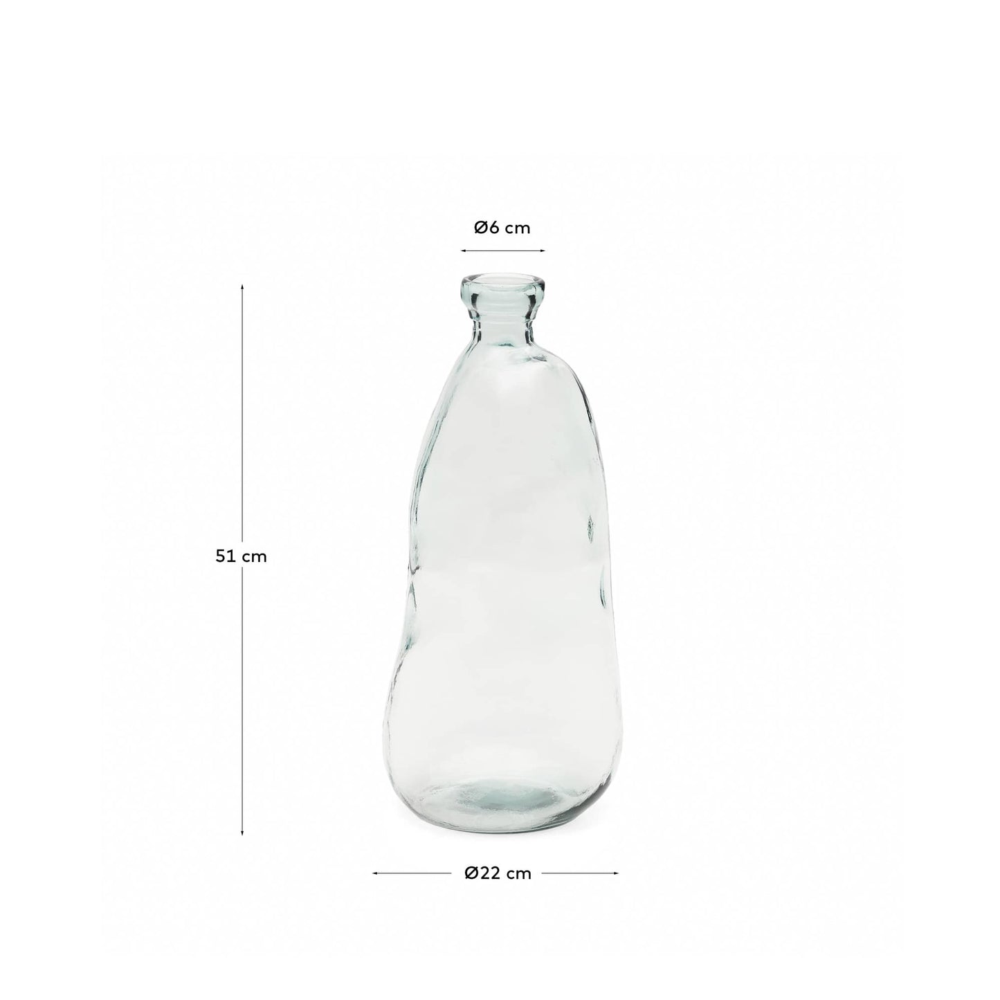 Vaso Brenna in vetro trasparente 100% riciclato 51 cm