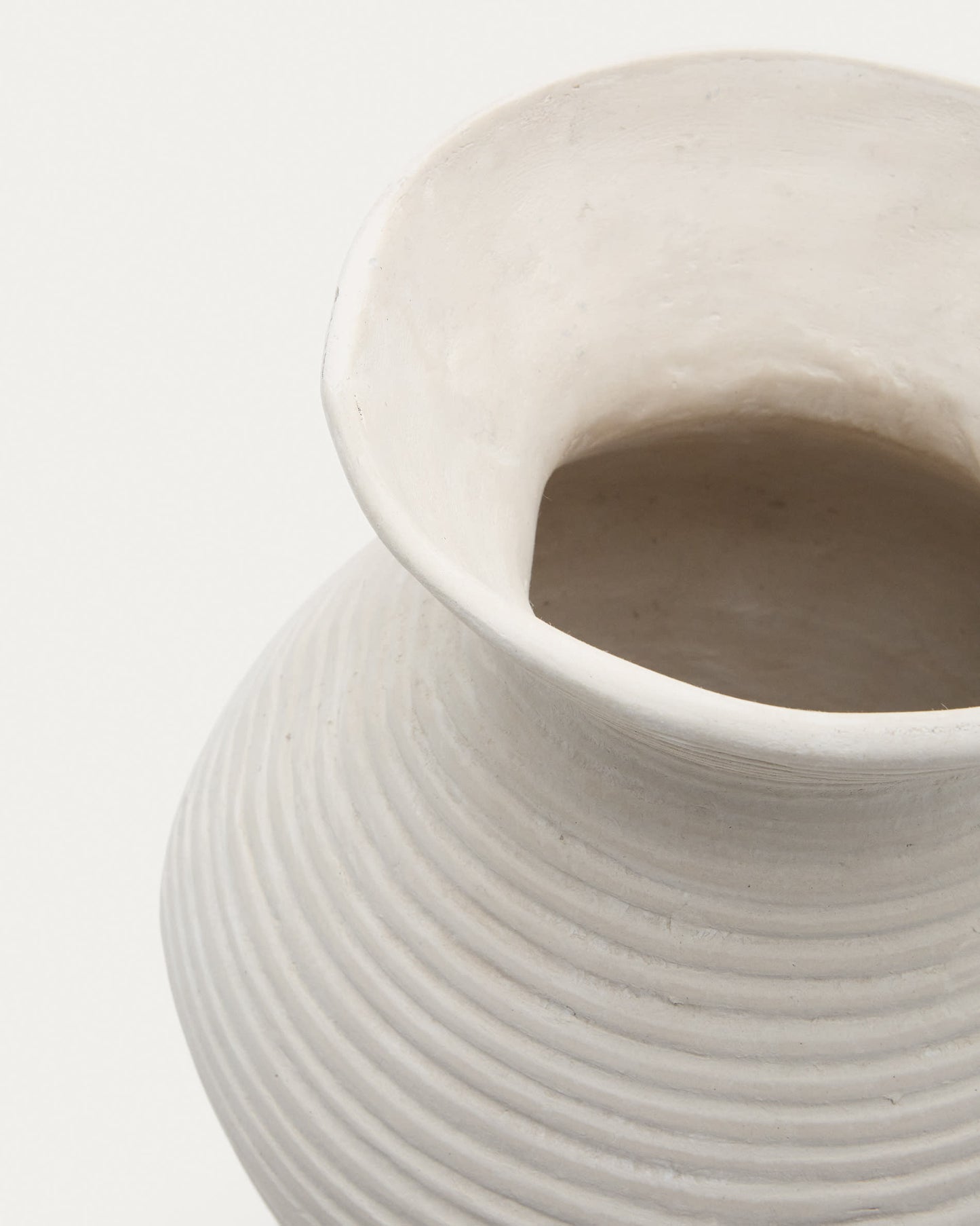 Vaso Pria di cartapesta bianca 51 cm