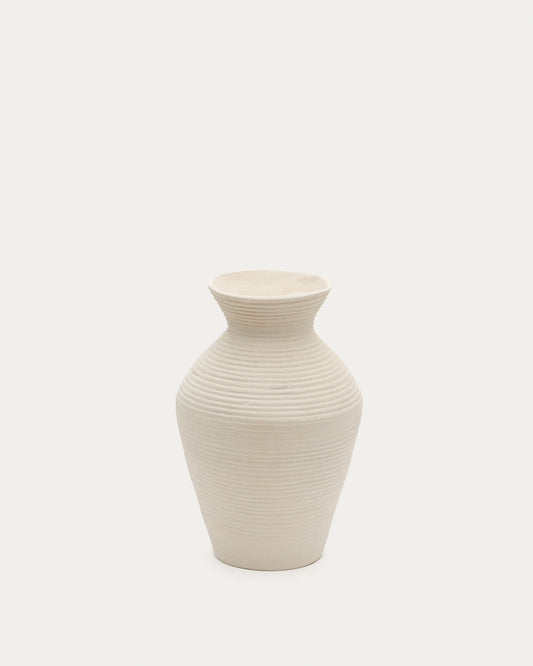 Vaso Pria di cartapesta bianca 51 cm