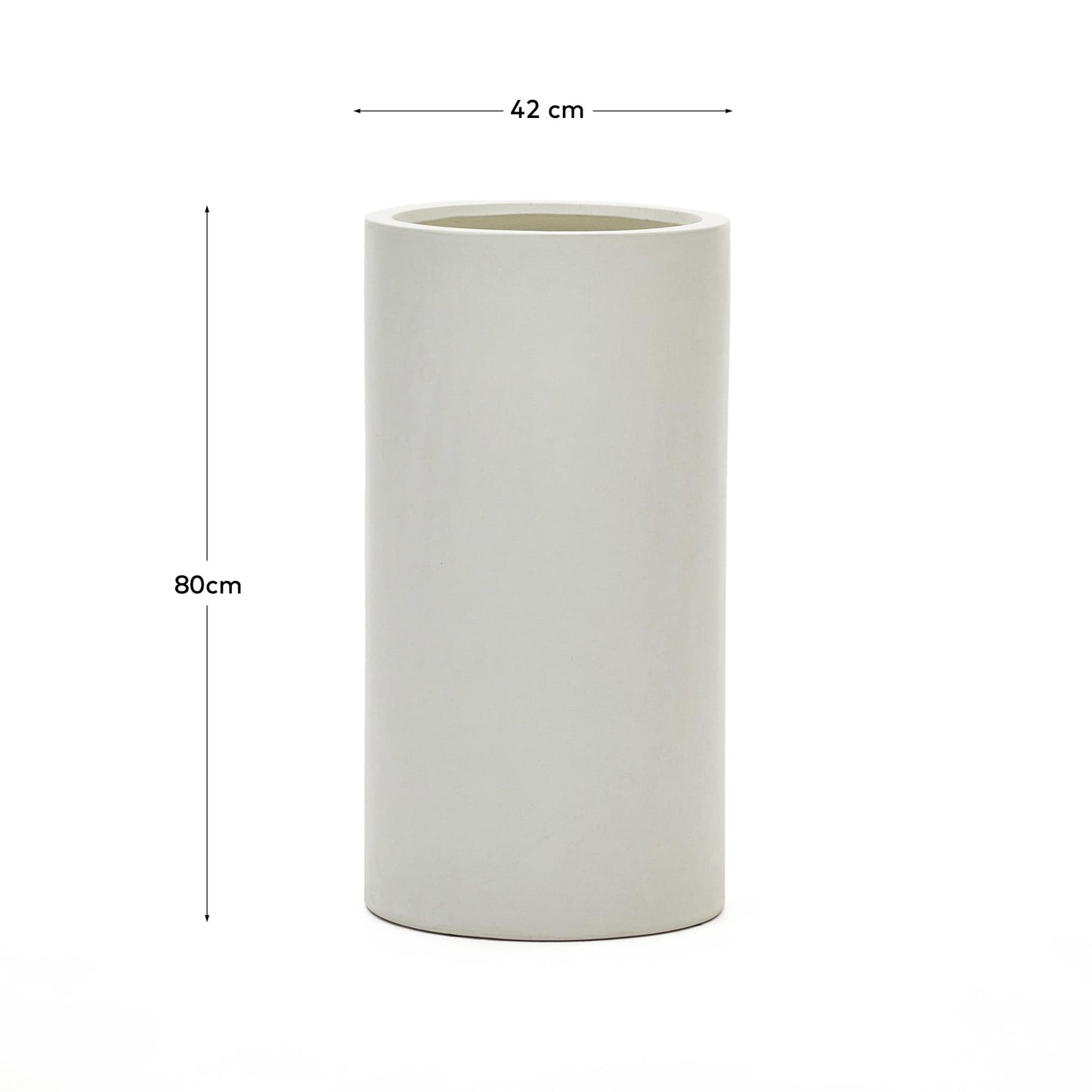 Vaso Aiguablava in cemento bianco Ø 42 cm
