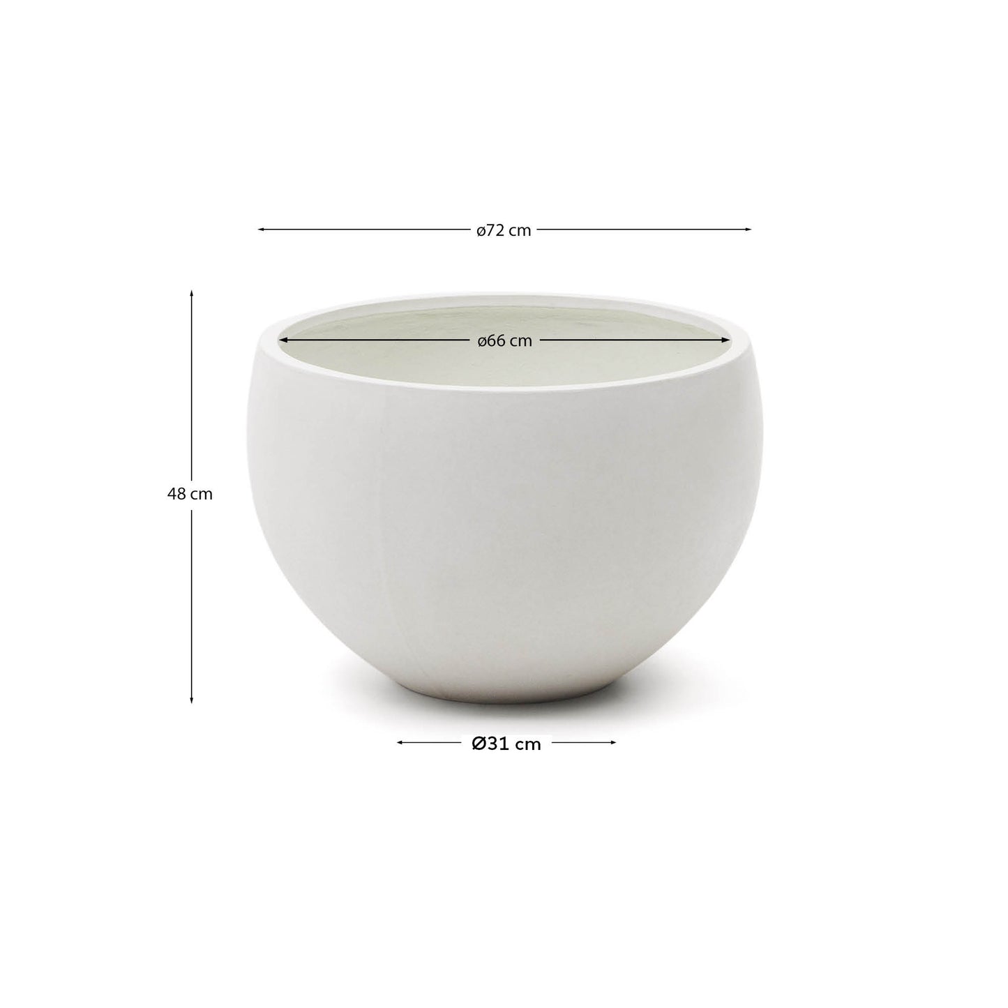 Vaso Grau in cemento bianco Ø 72 cm