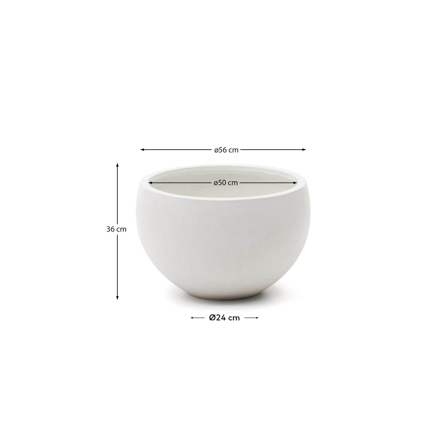 Vaso Grau in cemento bianco Ø 56 cm