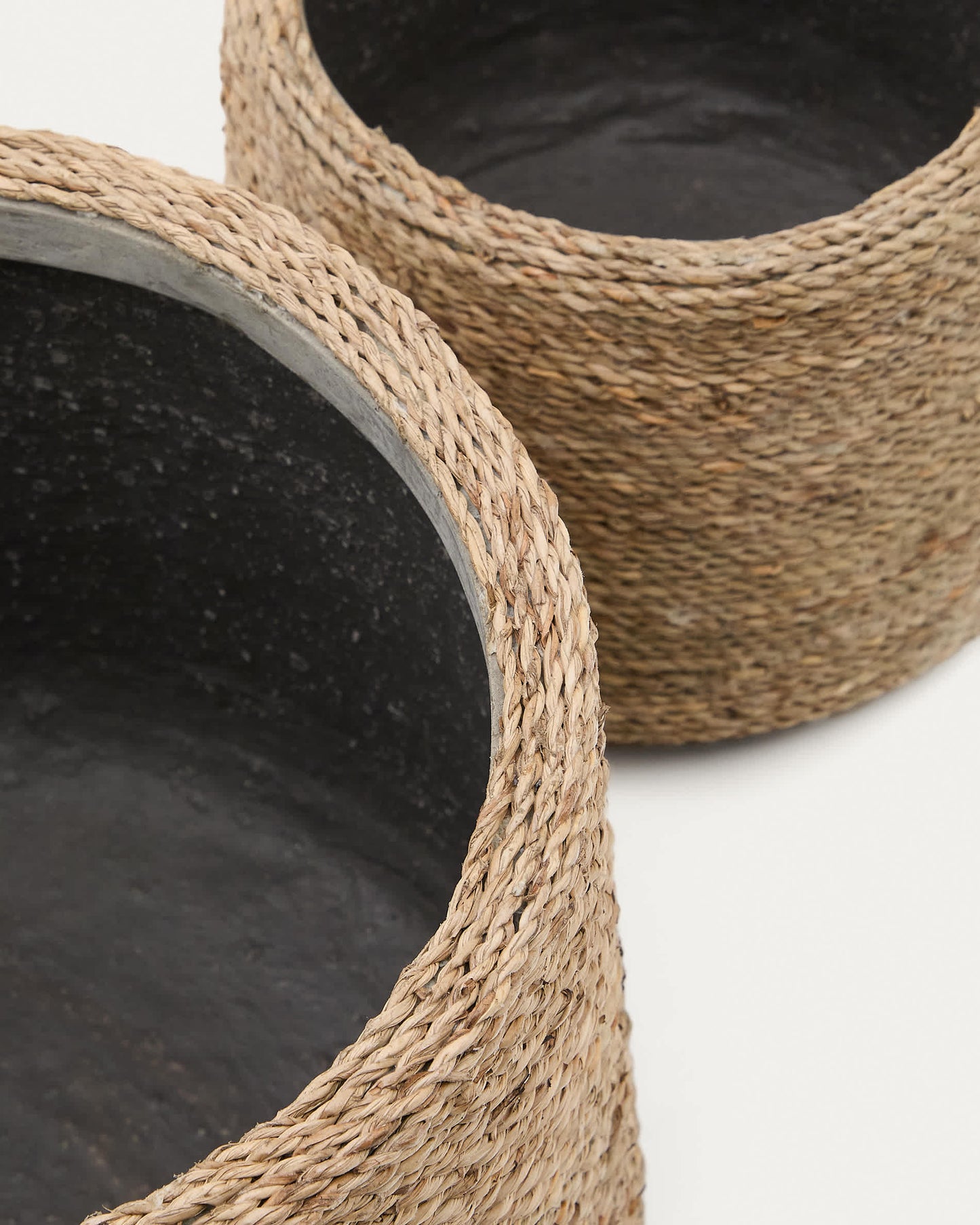 Set Sigal di 2 vasi di cemento con finitura naturale Ø 24 cm / Ø 31 cm