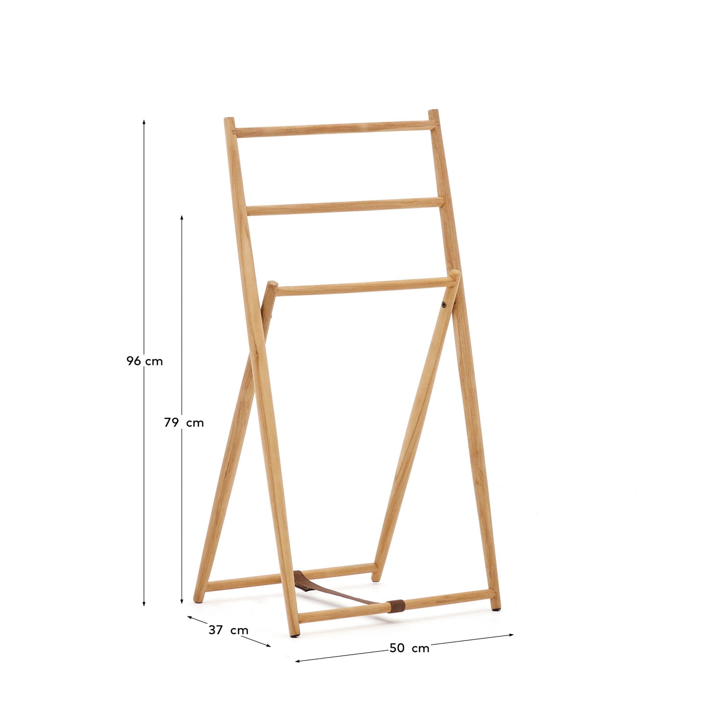 Portasciugamani Kenta in legno massiccio di teak 50 x 95 cm