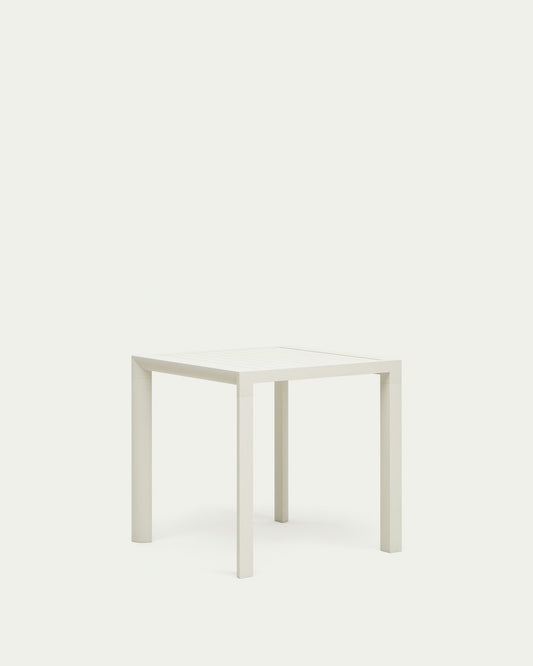 Tavolo da esterno Culip in alluminio finitura bianca 77 x 77 cm