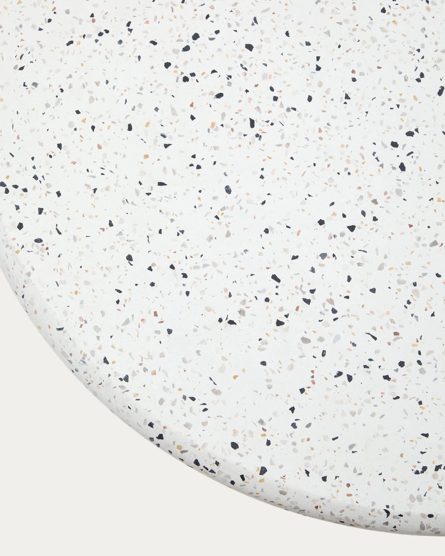 Tavolo Saura in terrazzo bianco con piano in terrazzo bianco 75 x Ø70