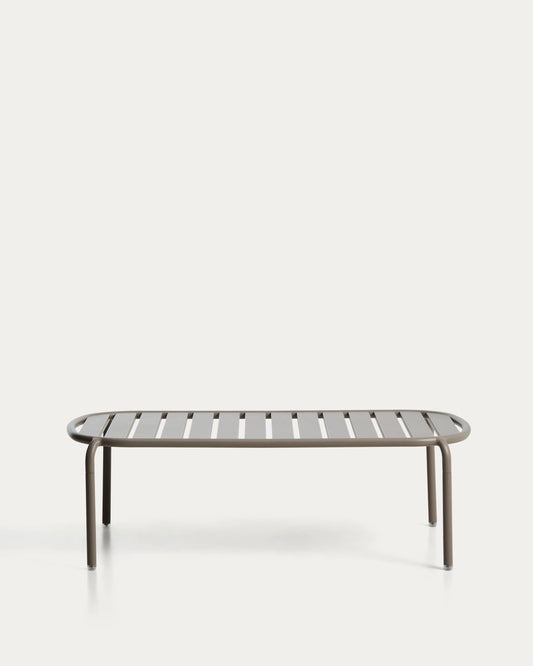 Tavolino per esterni Joncols in alluminio verniciato tortora Ø 113 x 65 cm