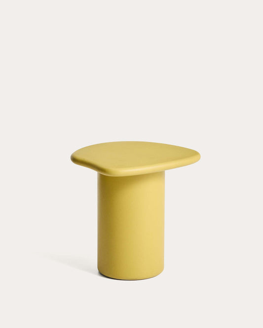 Tavolino da appoggio Macarella in cemento senape 48 x 47 cm