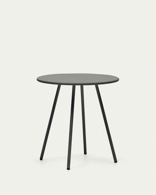 Tavolo rotondo da esterno Montjoi in acciaio finitura grigio Ø 70 cm